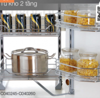 Hệ giá kho 2 tầng C040245 inox cánh mở